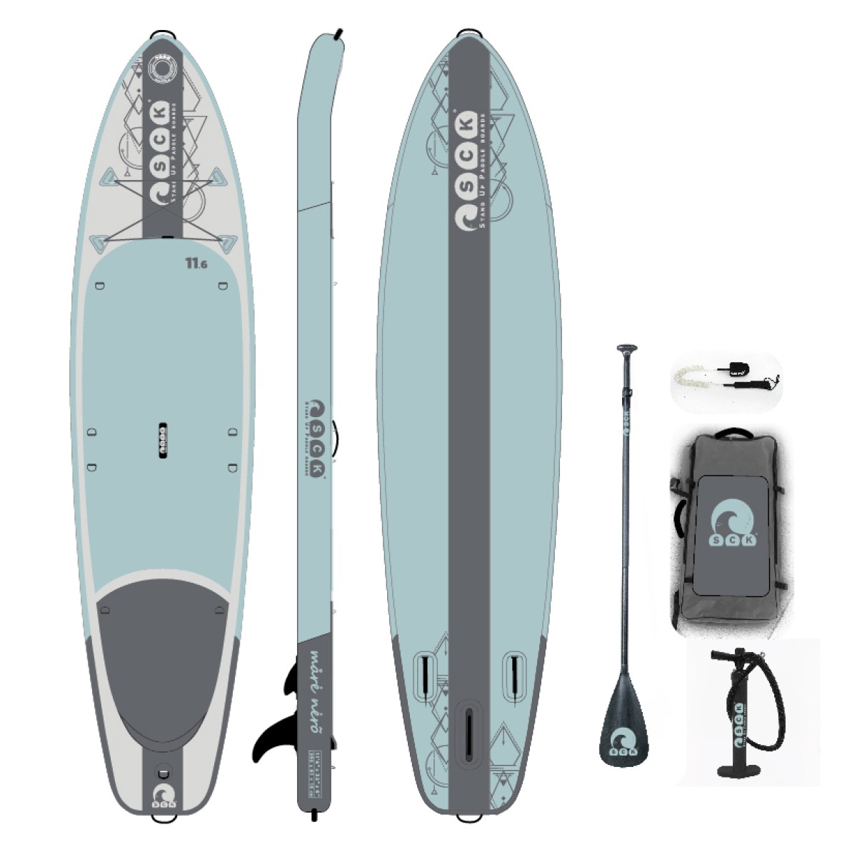 Φουσκωτή σανίδα SUP Mare Nero 11’6” πακέτο SCK