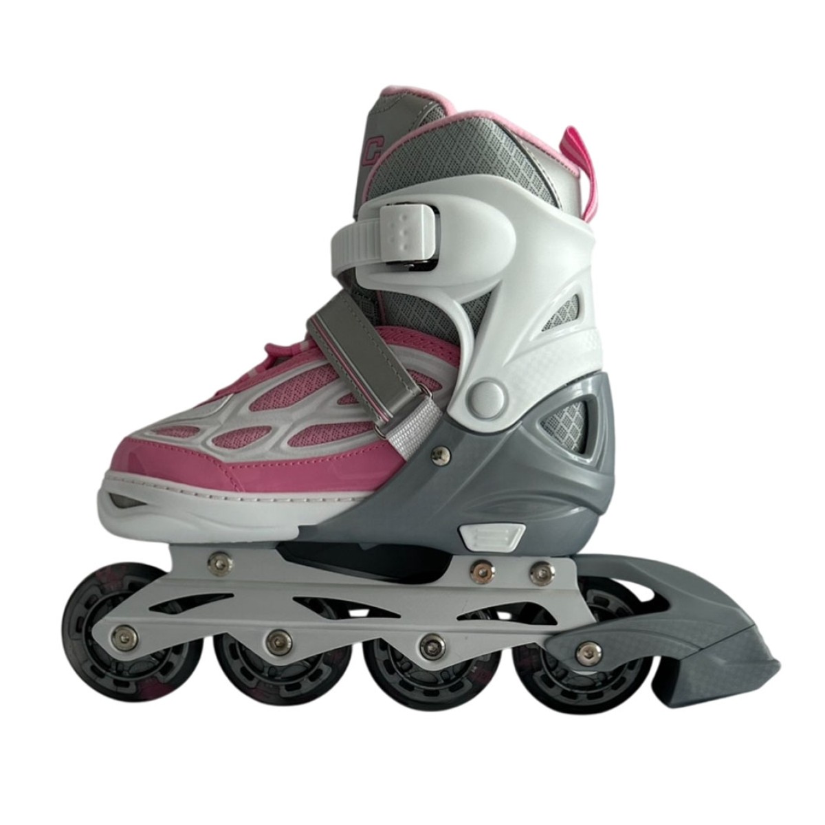 Αυξομειούμενα Πατίνια Roller GC BW 188 Γκρι/Ροζ με LED Τροχούς IN-LINE SKATES Large(39-42)