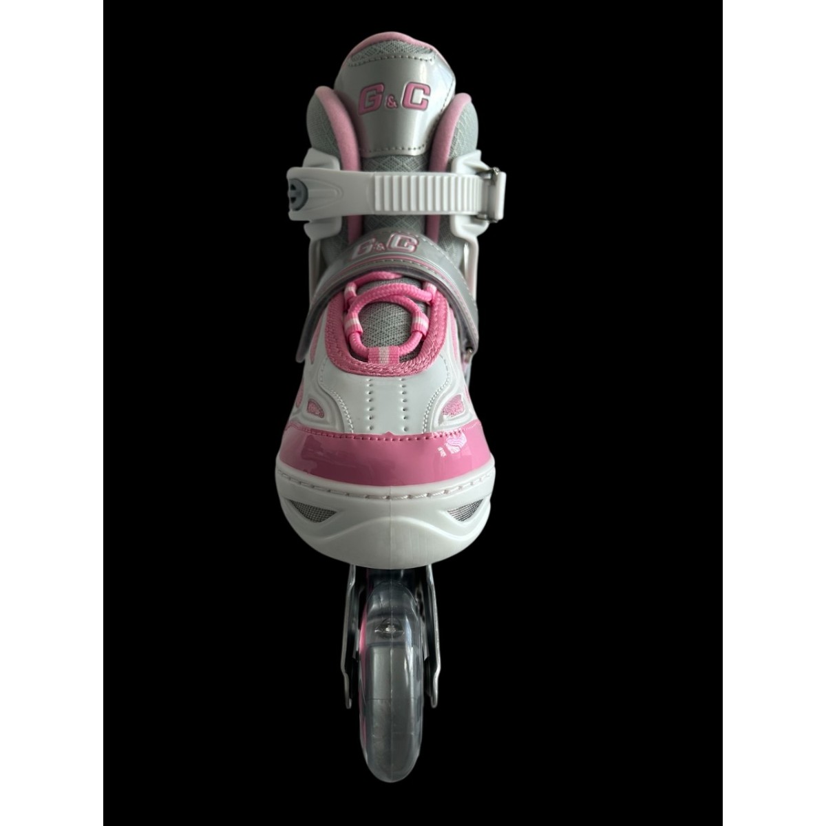Αυξομειούμενα Πατίνια Roller GC BW 188 Γκρι/Ροζ με LED Τροχούς IN-LINE SKATES Large(39-42)