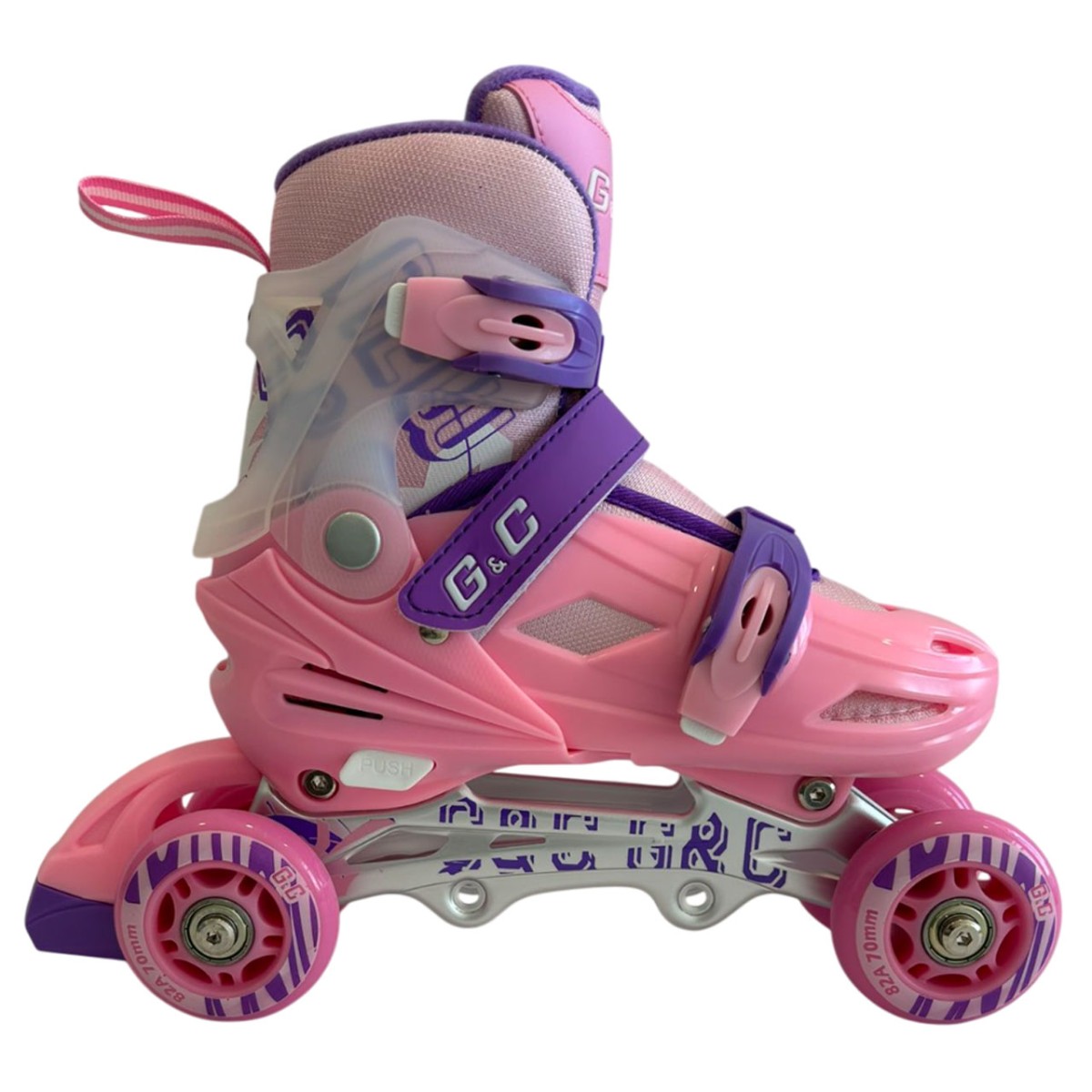 Αυξομειούμενα Roller GC BW125 ΣΕΤ 4 ΣΕ 1 INLINE SKATES  Ροζ/Μωβ- Small(31-34)
