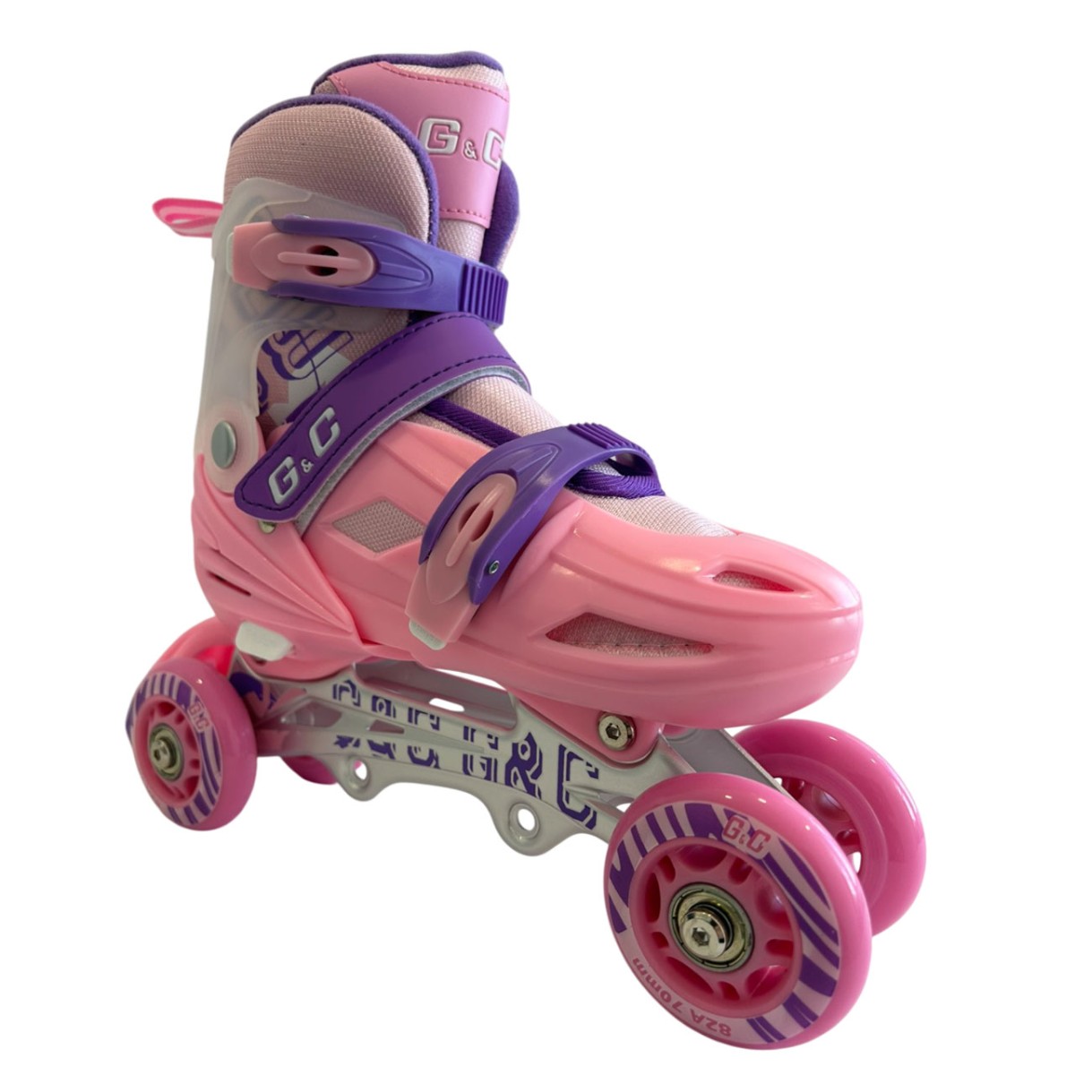 Αυξομειούμενα Roller GC BW125 ΣΕΤ 4 ΣΕ 1 INLINE SKATES  Ροζ/Μωβ- Small(31-34)