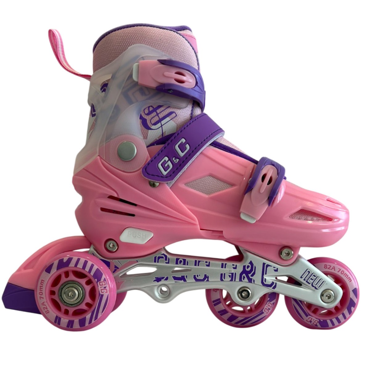 Αυξομειούμενα Roller GC BW125 ΣΕΤ 4 ΣΕ 1 INLINE SKATES  Ροζ/Μωβ- Small(31-34)