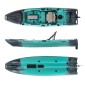 Cargo 320 Μονοθέσιο Pedal Kayak ready με αλουμινίου κάθισμα και τιμονιέρα SCK | Μαύρο-Τυρκουάζ