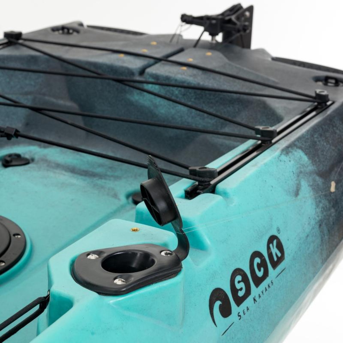 Cargo 320 Μονοθέσιο Pedal Kayak ready με αλουμινίου κάθισμα και τιμονιέρα SCK | Μαύρο-Τυρκουάζ