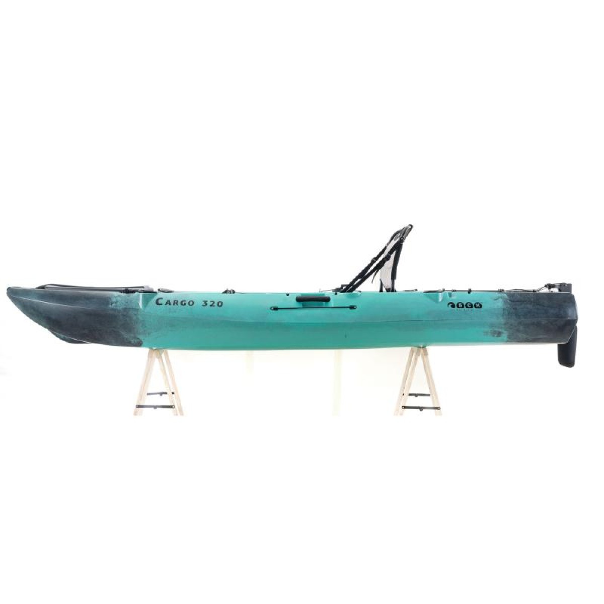 Cargo 320 Μονοθέσιο Pedal Kayak ready με αλουμινίου κάθισμα και τιμονιέρα SCK | Μαύρο-Τυρκουάζ