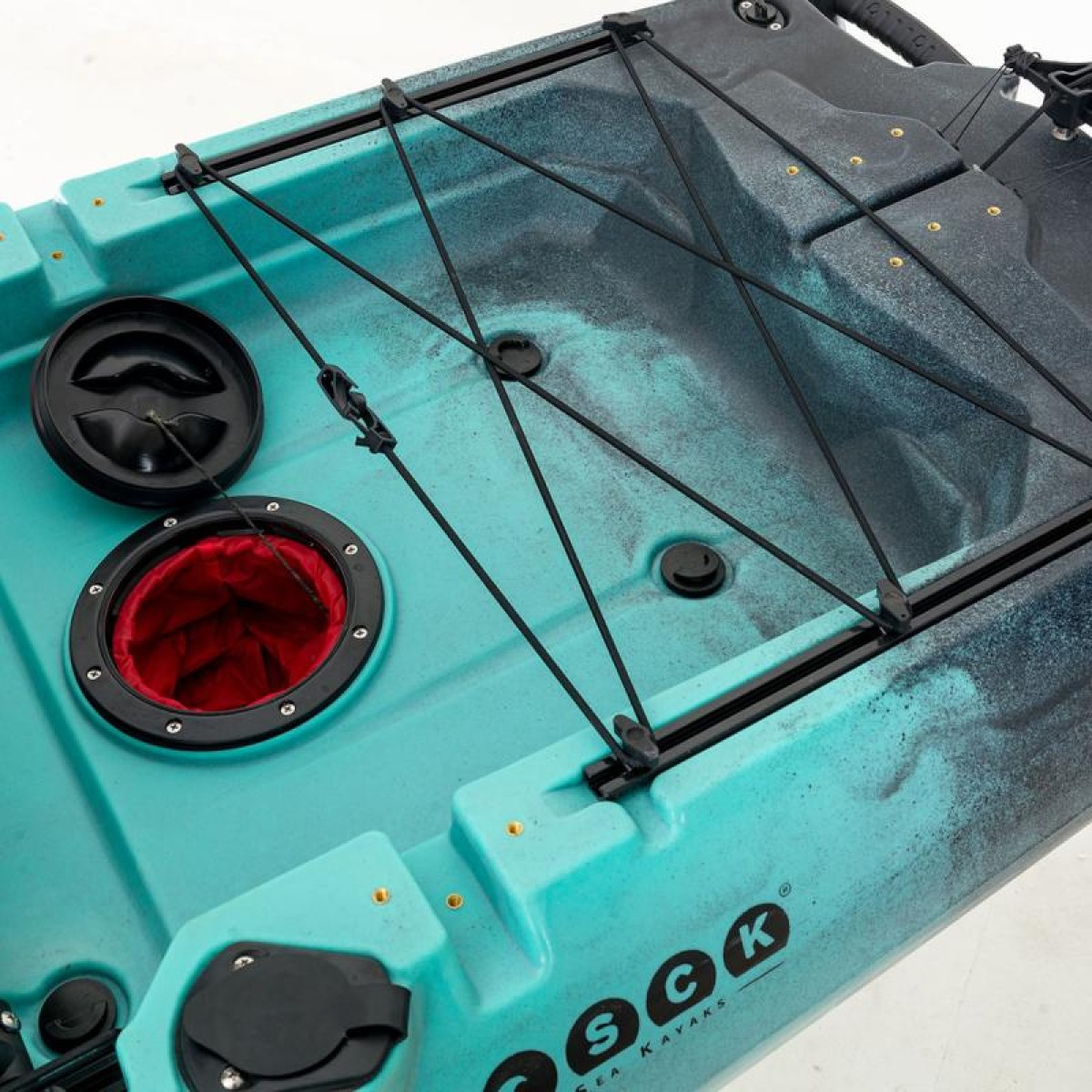 Cargo 320 Μονοθέσιο Pedal Kayak ready με αλουμινίου κάθισμα και τιμονιέρα SCK | Μαύρο-Τυρκουάζ