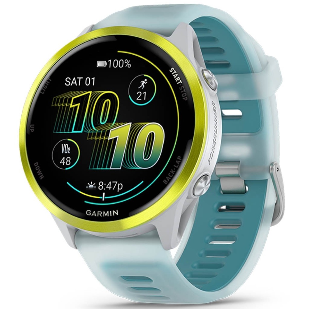 GARMIN Forerunner 570 47mm Amoled Amp Yellow Aluminum With Translucent Whitestone And Turquoise GA-010-02971-01