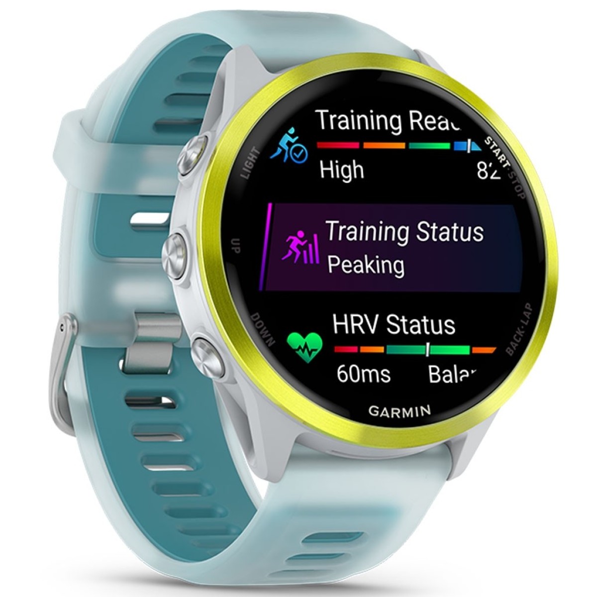 GARMIN Forerunner 570 47mm Amoled Amp Yellow Aluminum With Translucent Whitestone And Turquoise GA-010-02971-01
