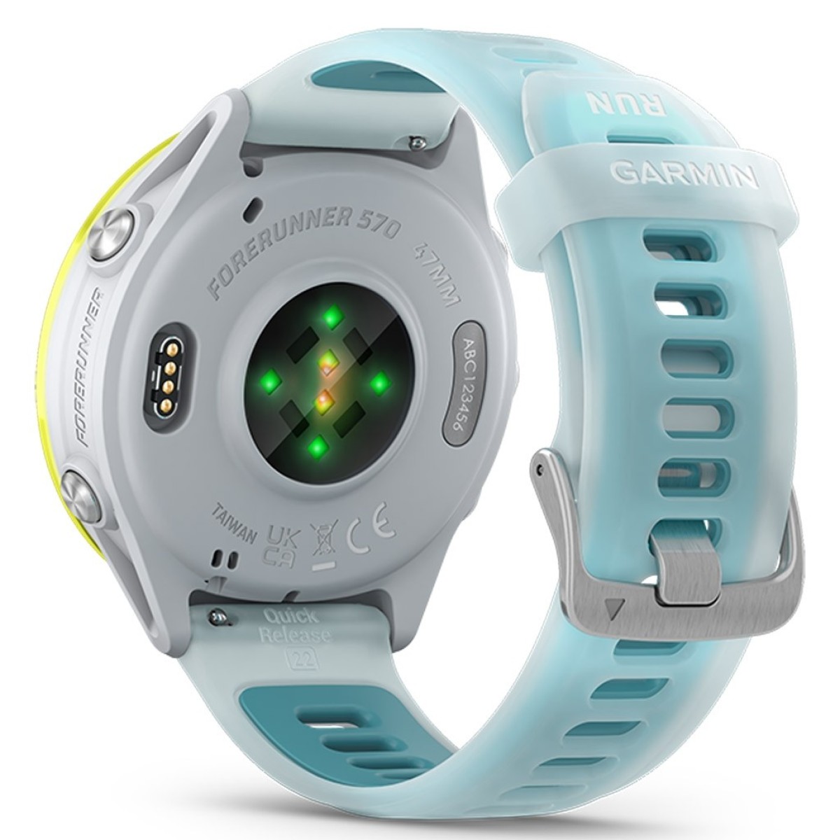 GARMIN Forerunner 570 47mm Amoled Amp Yellow Aluminum With Translucent Whitestone And Turquoise GA-010-02971-01