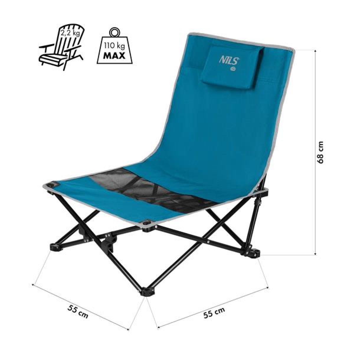 Καρέκλα Κάμπινγκ/Παραλίας Nils Camp NC3306 Μπλε/Γκρι 15-03-311