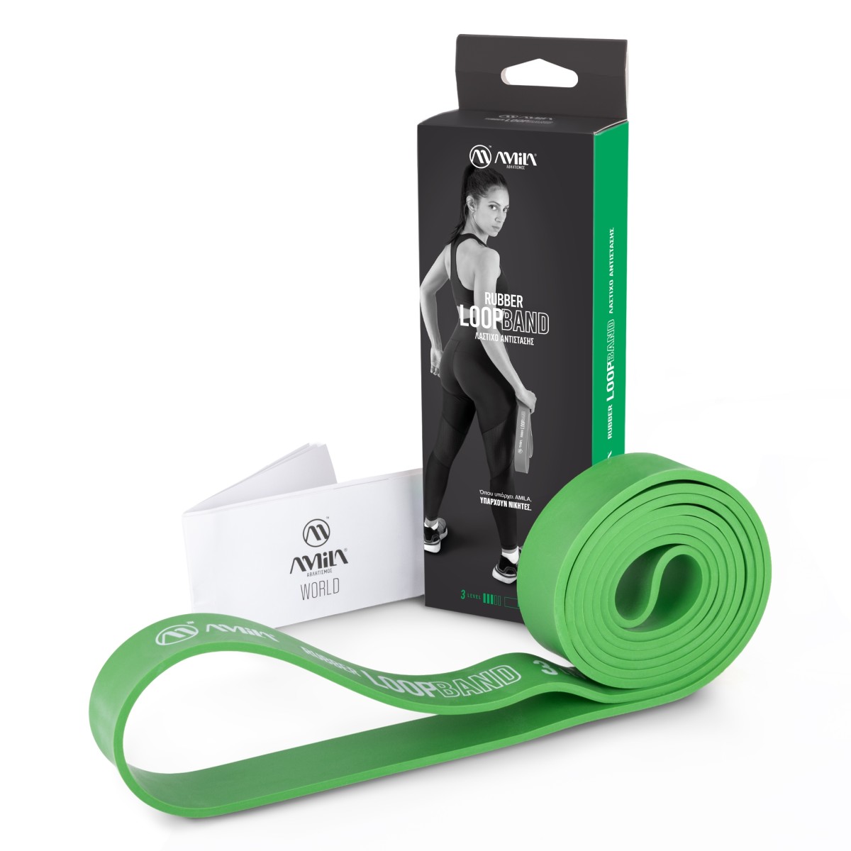 Λάστιχo Αντίστασης Rubber Loop Band Medium – Πράσινο AMILA 96609