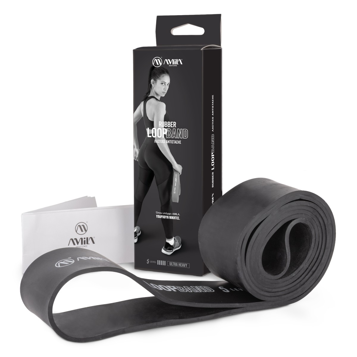 Λάστιχo Αντίστασης Rubber Loop Band Ultra Heavy – Μαύρο AMILA 96611