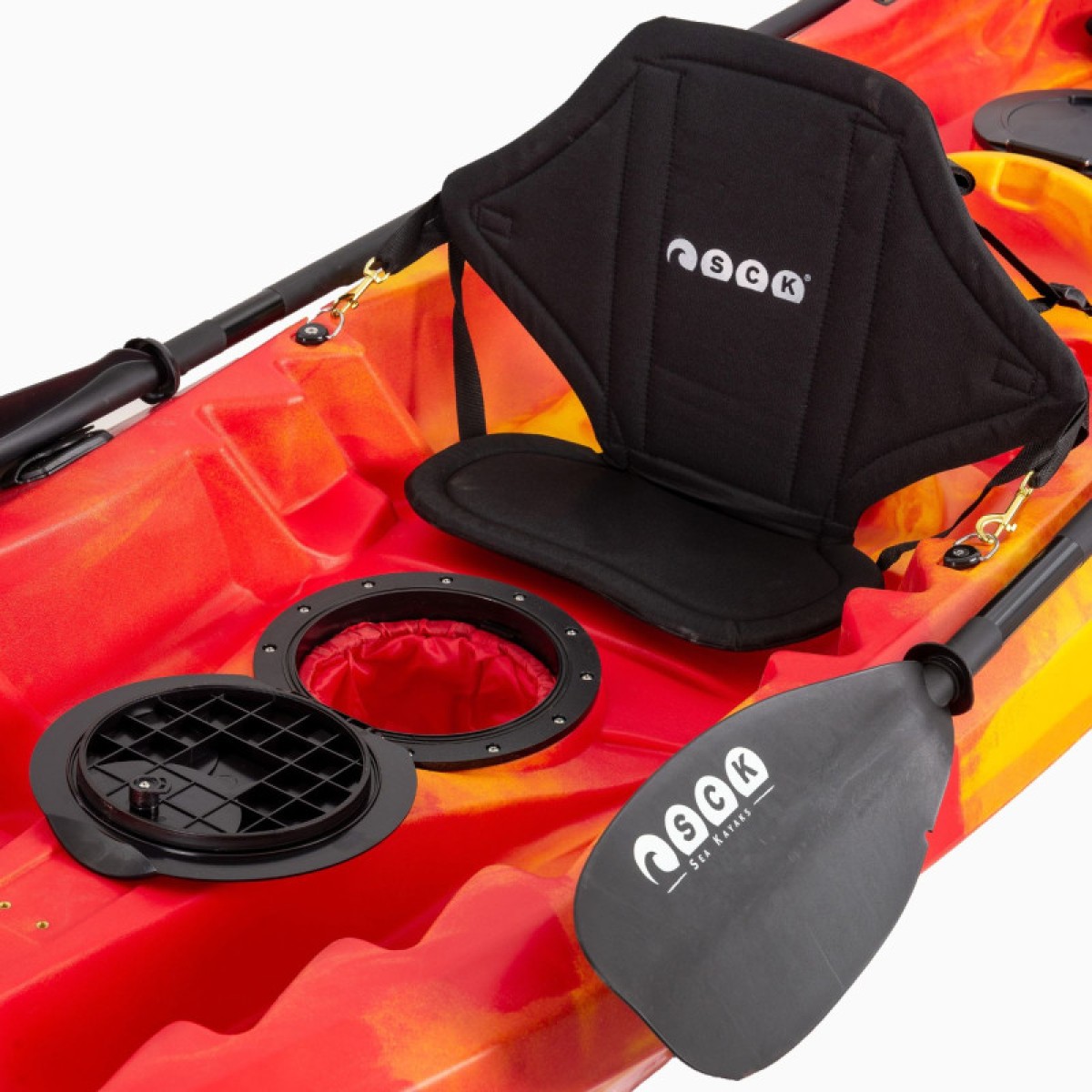 Nereus HD θαλάσσιο καγιάκ 2+1 θέσεων SCK κόκκινο- κίτρινο