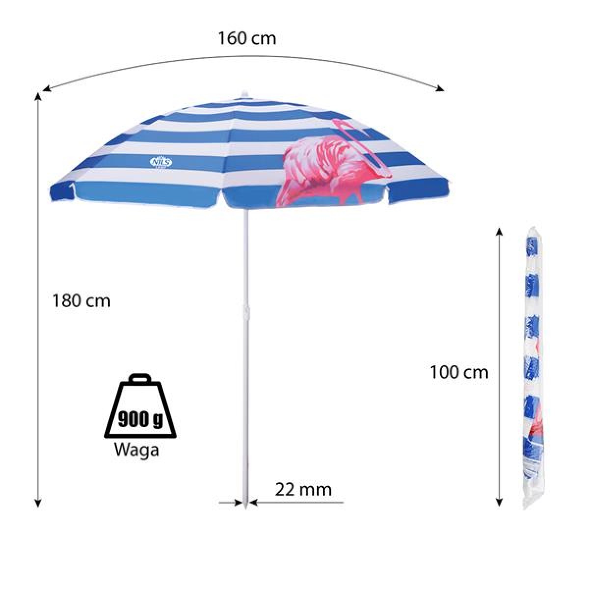 Ομπρέλα Θαλάσσης NC7811 180 CM NILS CAMP 15-08-002