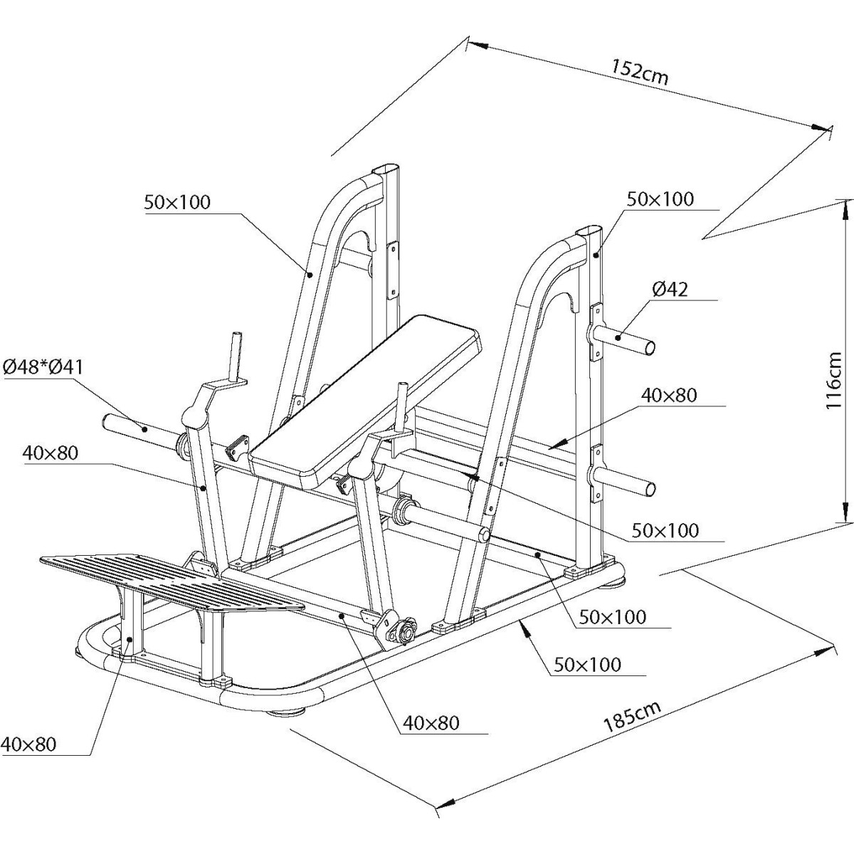 Όργανο Ενδυνάμωσης Γλουτών Primo Hip Thrust Tronic 91552 Amila