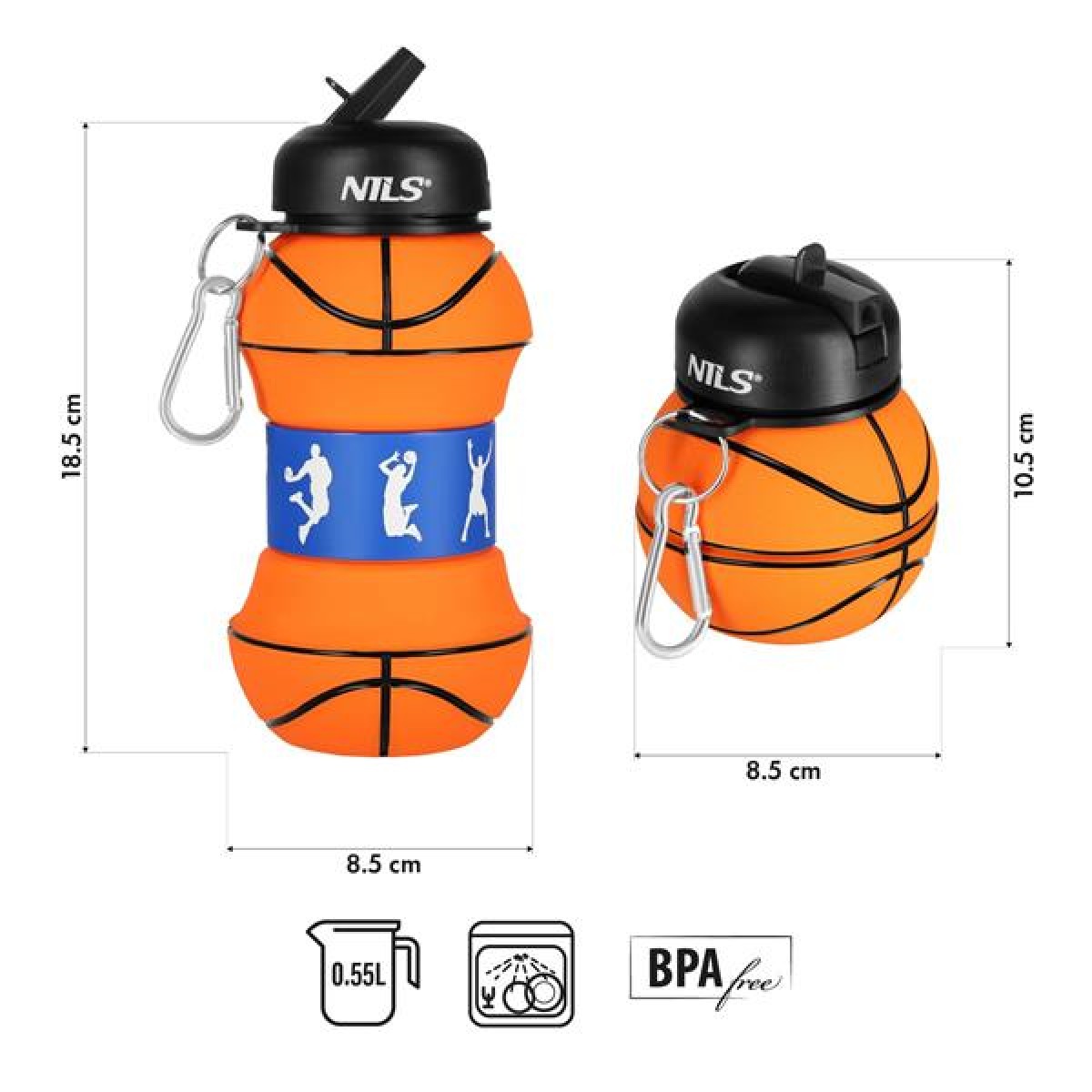 Παγούρι NC4104 Silicone Foldable Cup 550ML Basketball Nils