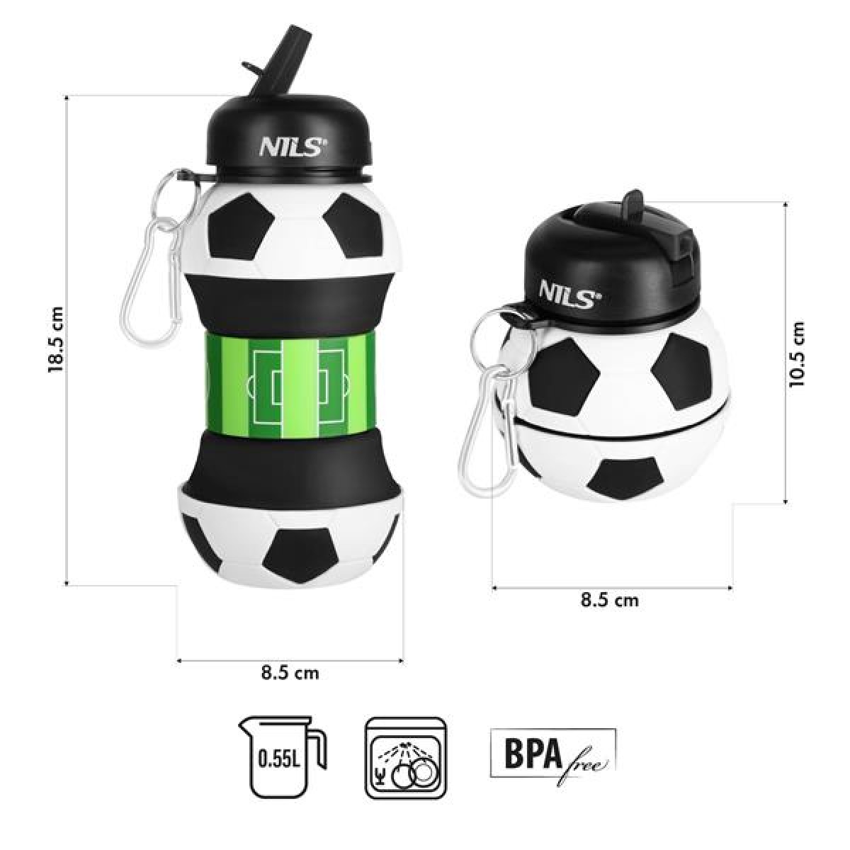 Παγούρι NC4104 Silicone Foldable Cup 550ML Football Nils