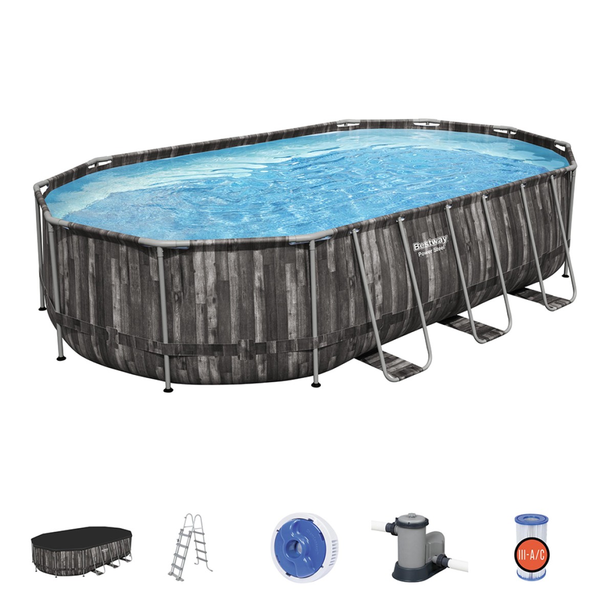 Πισίνα 5611R POWER STEEL OVAL POOL Bestway 610X366X122CM