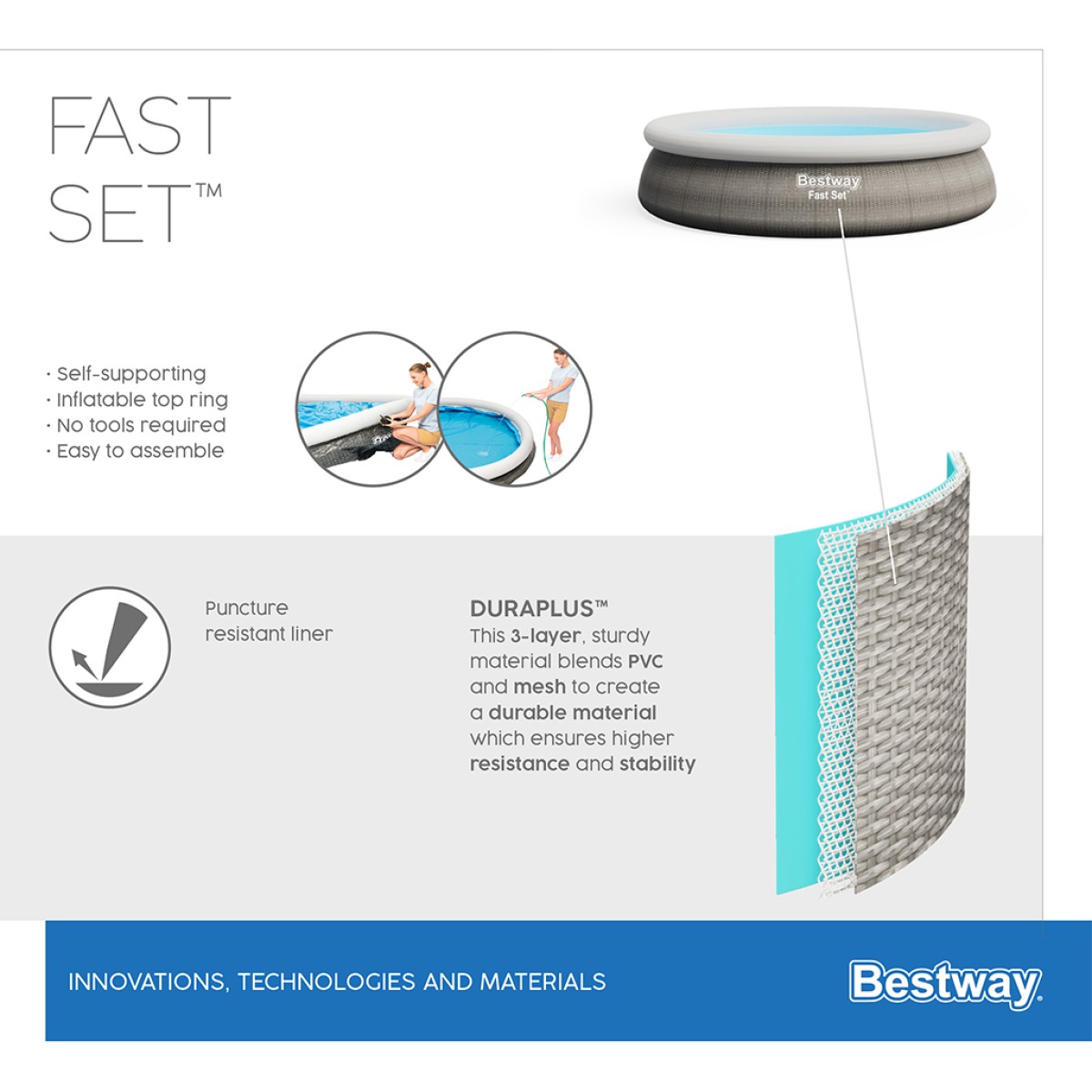 Πισίνα 57445 FAST SET /POOL SET 366X76CM Bestway