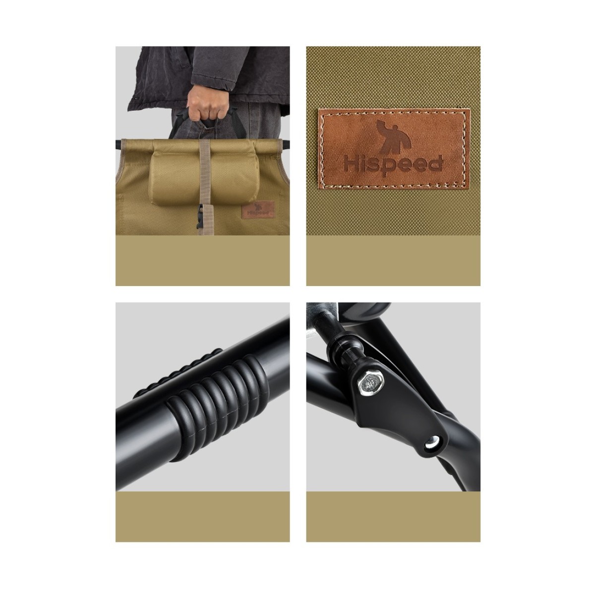 Πτυσσόμενη Καρέκλα Παραλίας Αλουμινίου HighSpeed Ασπρο/Μπεζ με Ανάκλιση 5 θέσεων