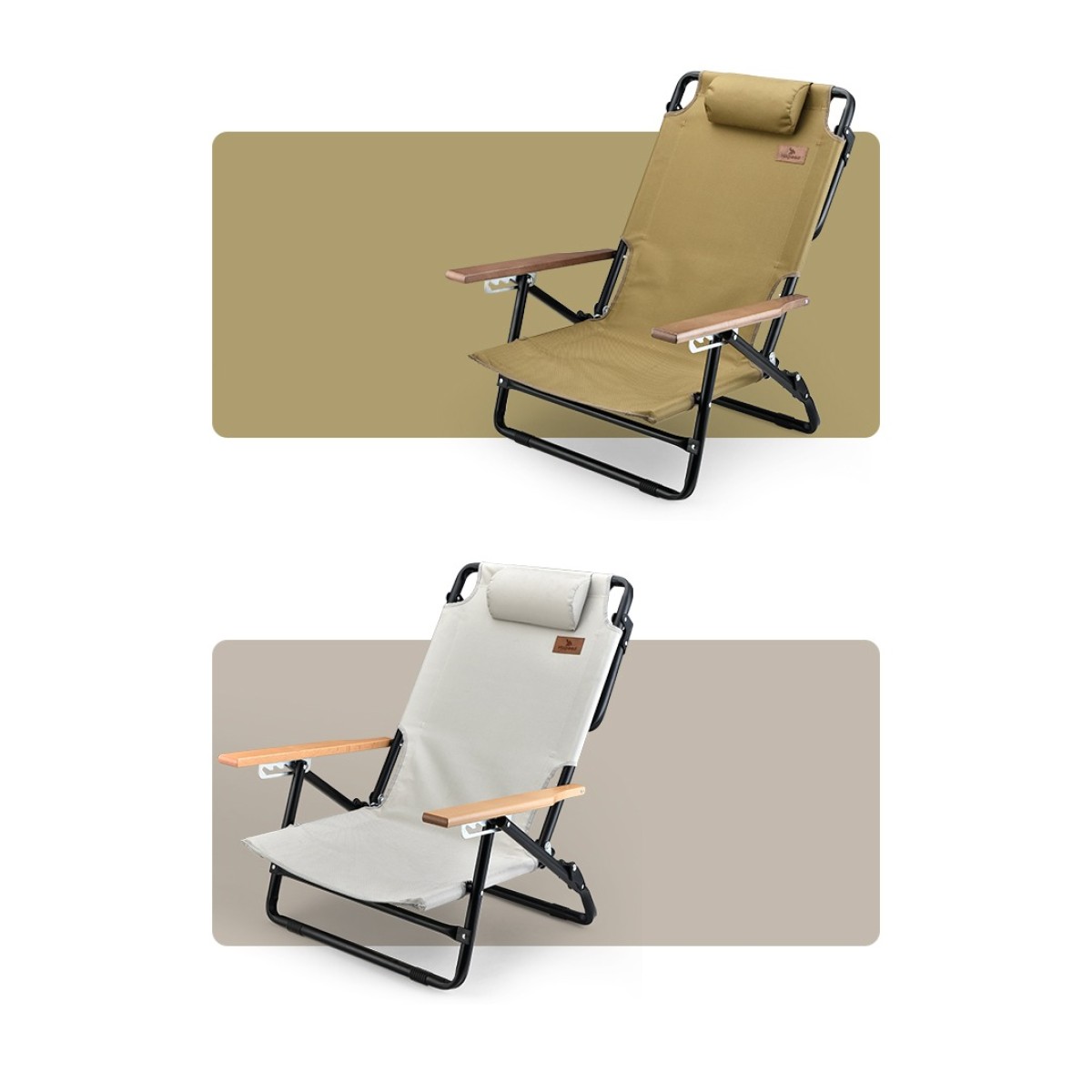 Πτυσσόμενη Καρέκλα Παραλίας Αλουμινίου Highspeed Λαδί με Ανάκλιση 5 θέσεων