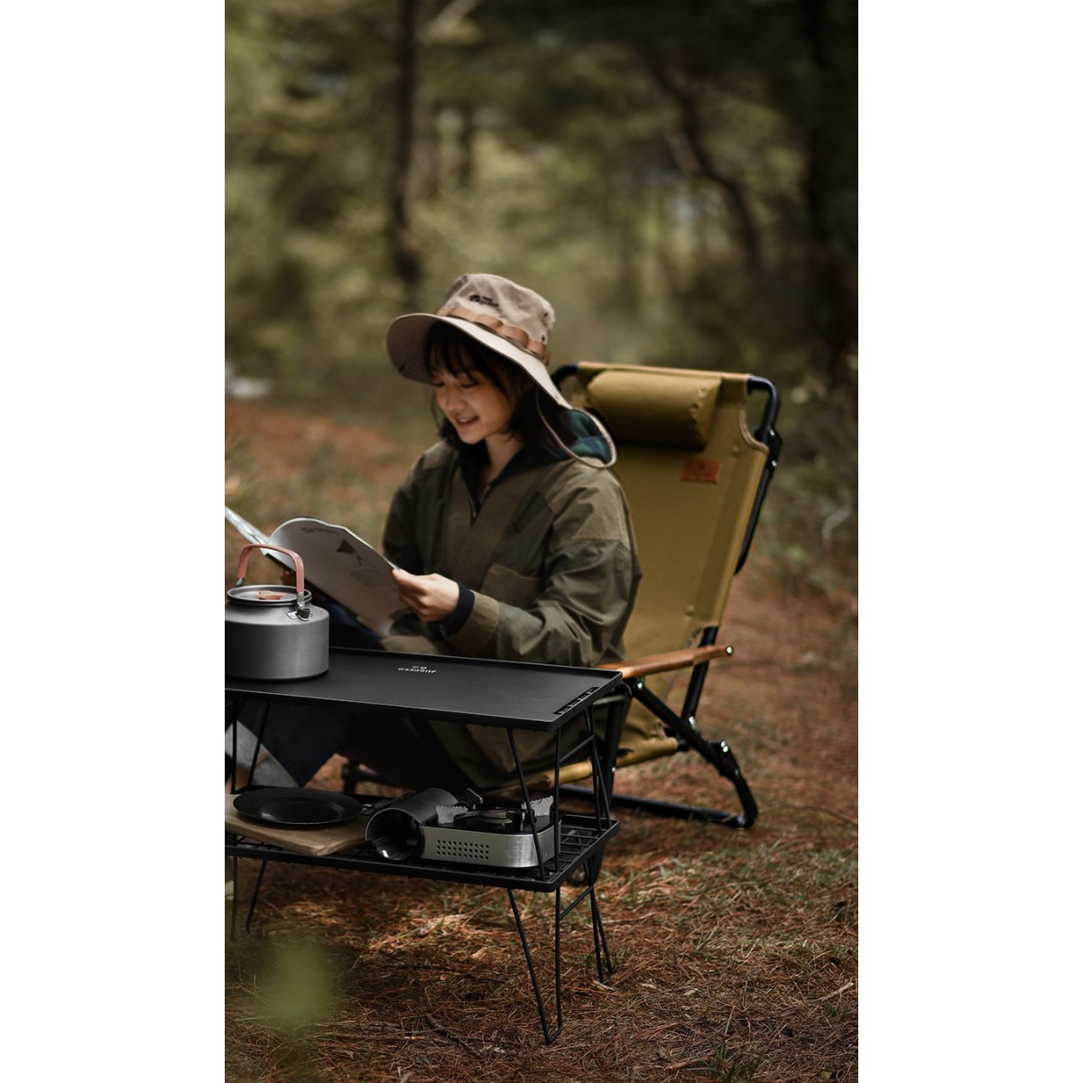 Πτυσσόμενη Καρέκλα Παραλίας Αλουμινίου Highspeed Λαδί με Ανάκλιση 5 θέσεων