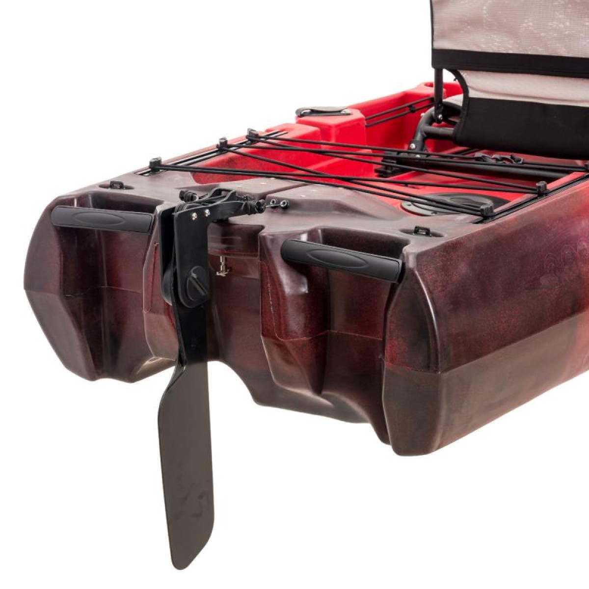 SCK Cargo 320 Μονοθέσιο Pedal Kayak ready με αλουμινίου κάθισμα και τιμονιέρα | Μαύρο-Κόκκινο