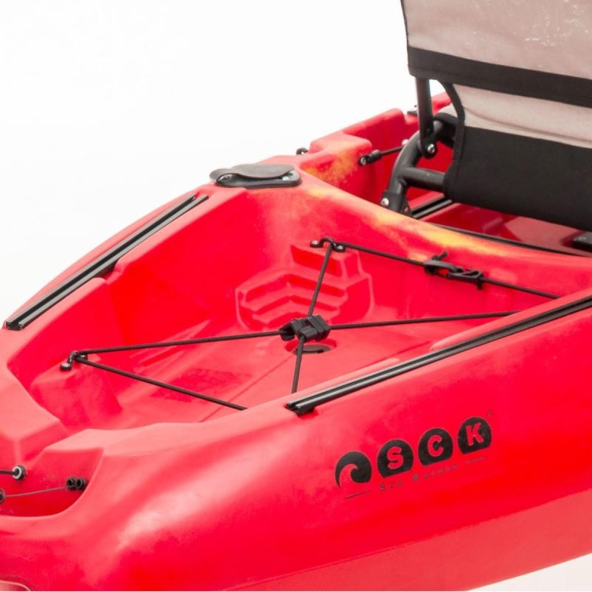 SCK Largo 300 Μονοθέσιο Pedal Kayak ready με αλουμινίου κάθισμα και τιμονιέρα | Κόκκινο-Κίτρινο