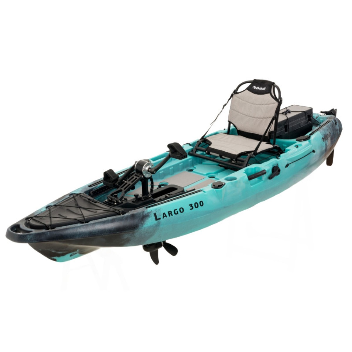 SCK Largo 300 Μονοθέσιο Pedal Kayak ready με αλουμινίου κάθισμα και τιμονιέρα | Τιρκουάζ- Μαύρο