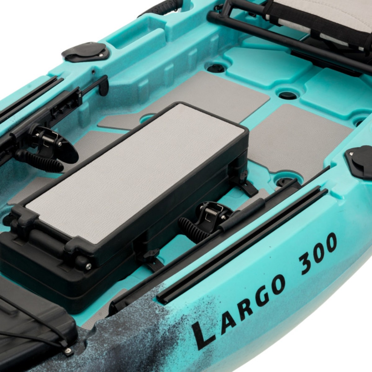 SCK Largo 300 Μονοθέσιο Pedal Kayak ready με αλουμινίου κάθισμα και τιμονιέρα | Τιρκουάζ- Μαύρο
