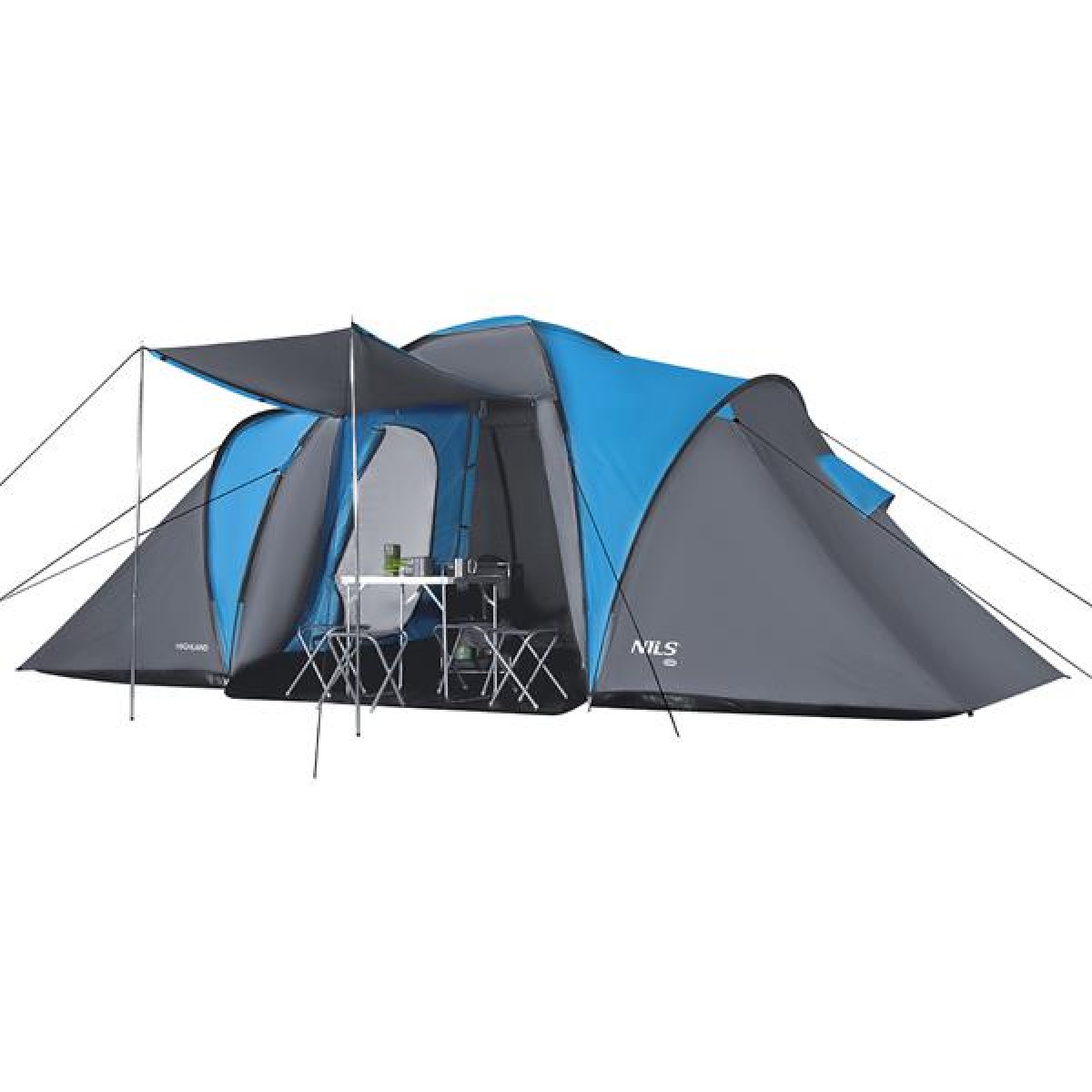 Σκηνή Camping NC6031 HIGHLAND NILS CAMP 6 Ατόμων Γκρι/Μπλε 15-04-038