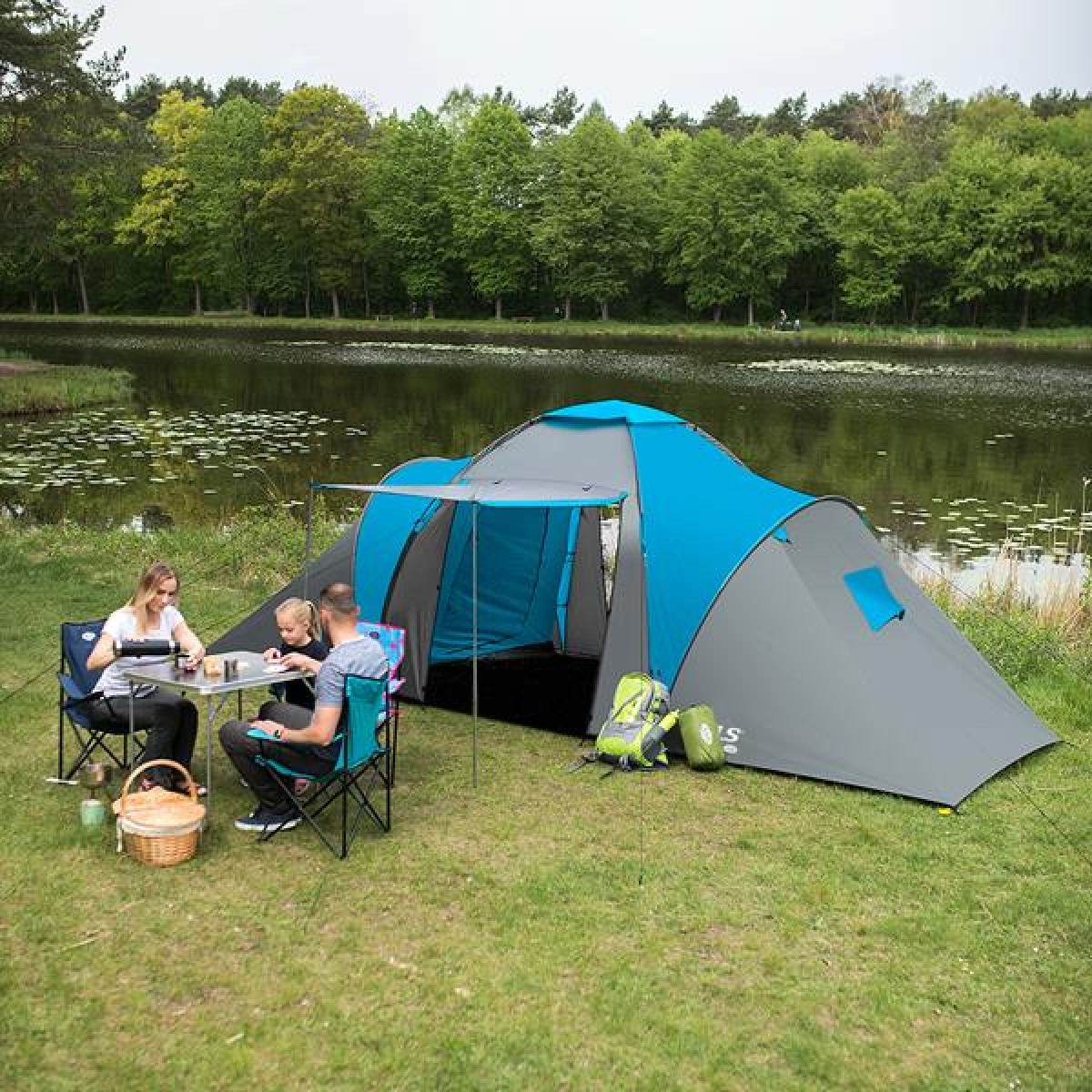 Σκηνή Camping NC6031 HIGHLAND NILS CAMP 6 Ατόμων Γκρι/Μπλε 15-04-038