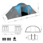 Σκηνή Camping NC6031 HIGHLAND NILS CAMP 6 Ατόμων Γκρι/Μπλε 15-04-038