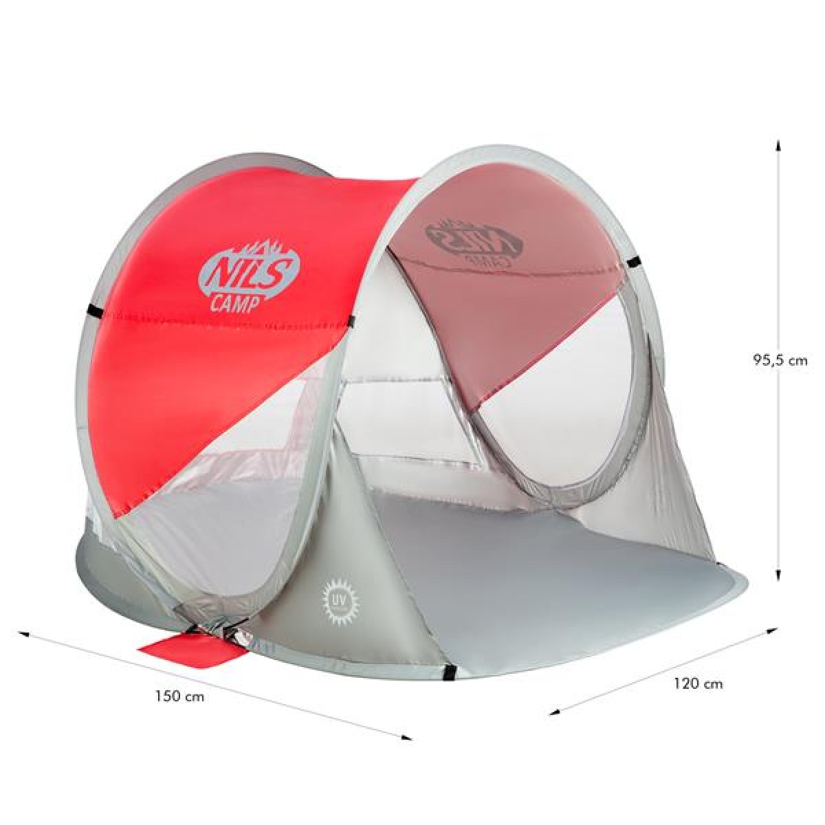 Σκηνή Παραλίας NC3142 Κόκκινη/Γκρι POP UP NILS CAMP 15-04-015