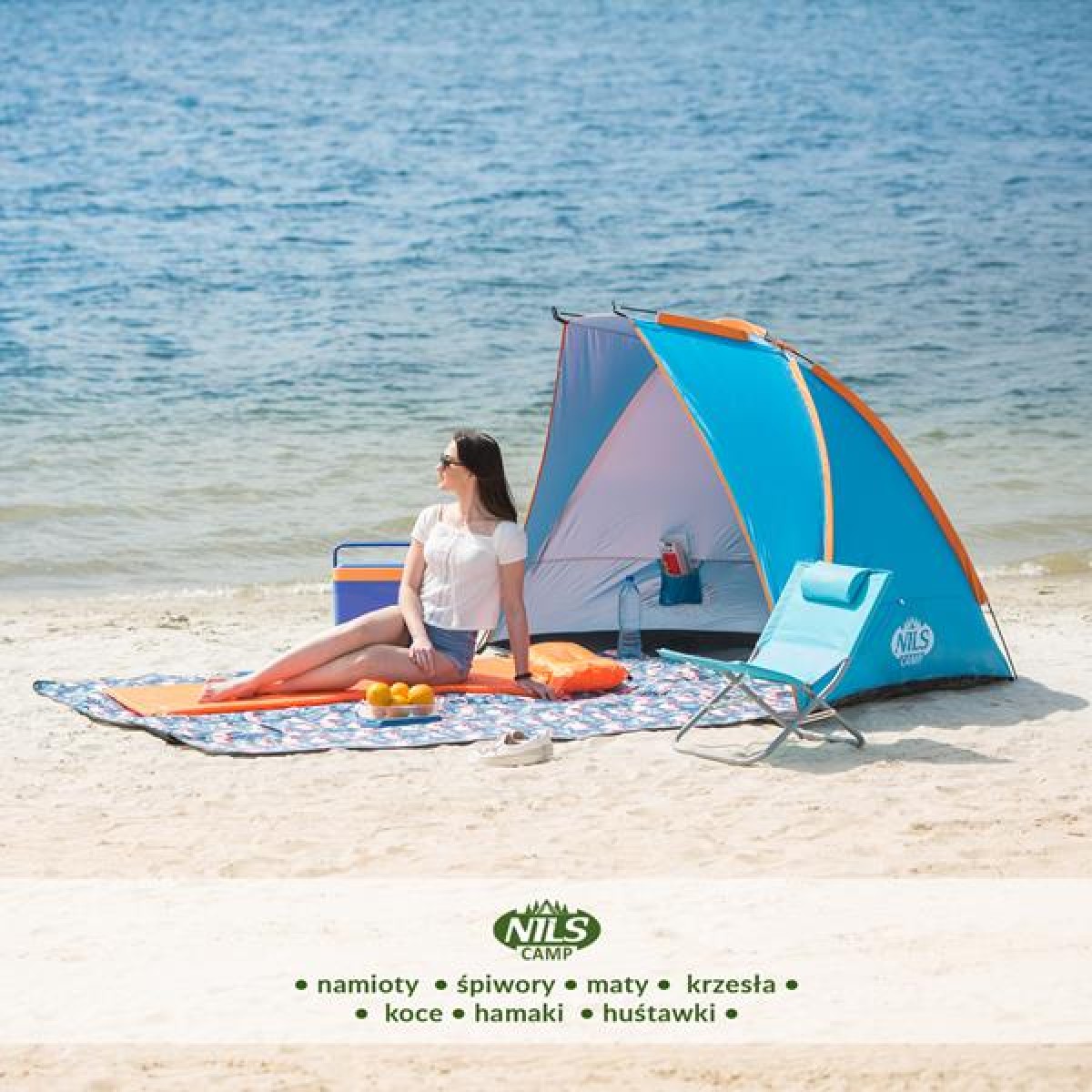 Τέντα Παραλίας NILS Camp Pop UP NC8030 Μπλε 260x120x120 15-04-025