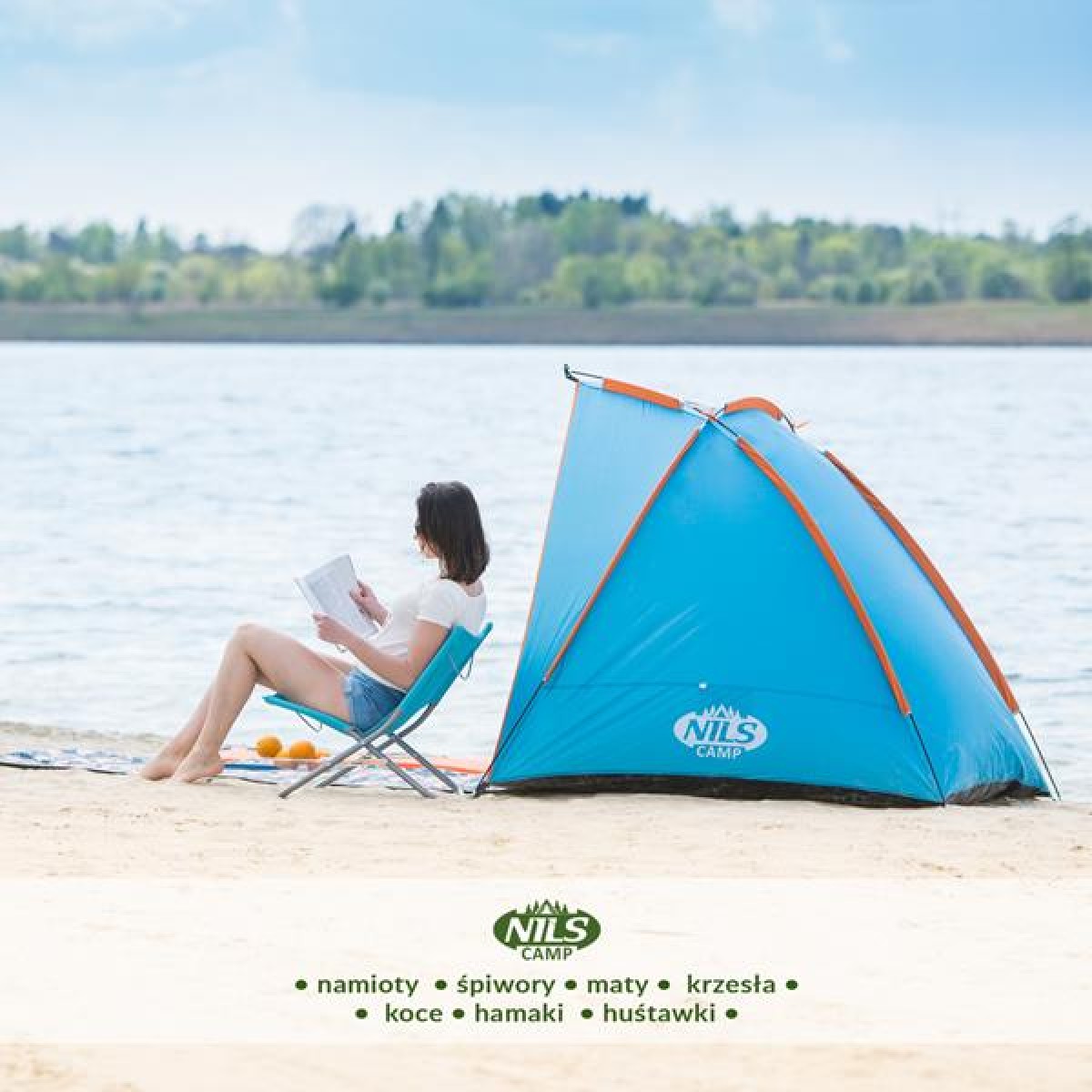 Τέντα Παραλίας NILS Camp Pop UP NC8030 Μπλε 260x120x120 15-04-025