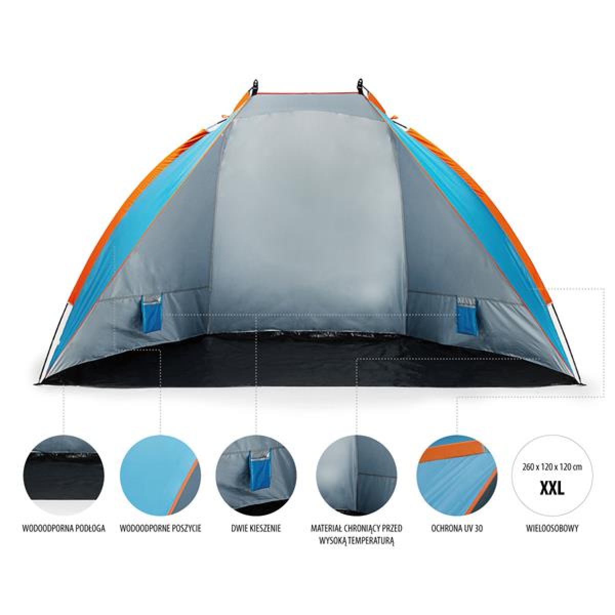 Τέντα Παραλίας NILS Camp Pop UP NC8030 Μπλε 260x120x120 15-04-025