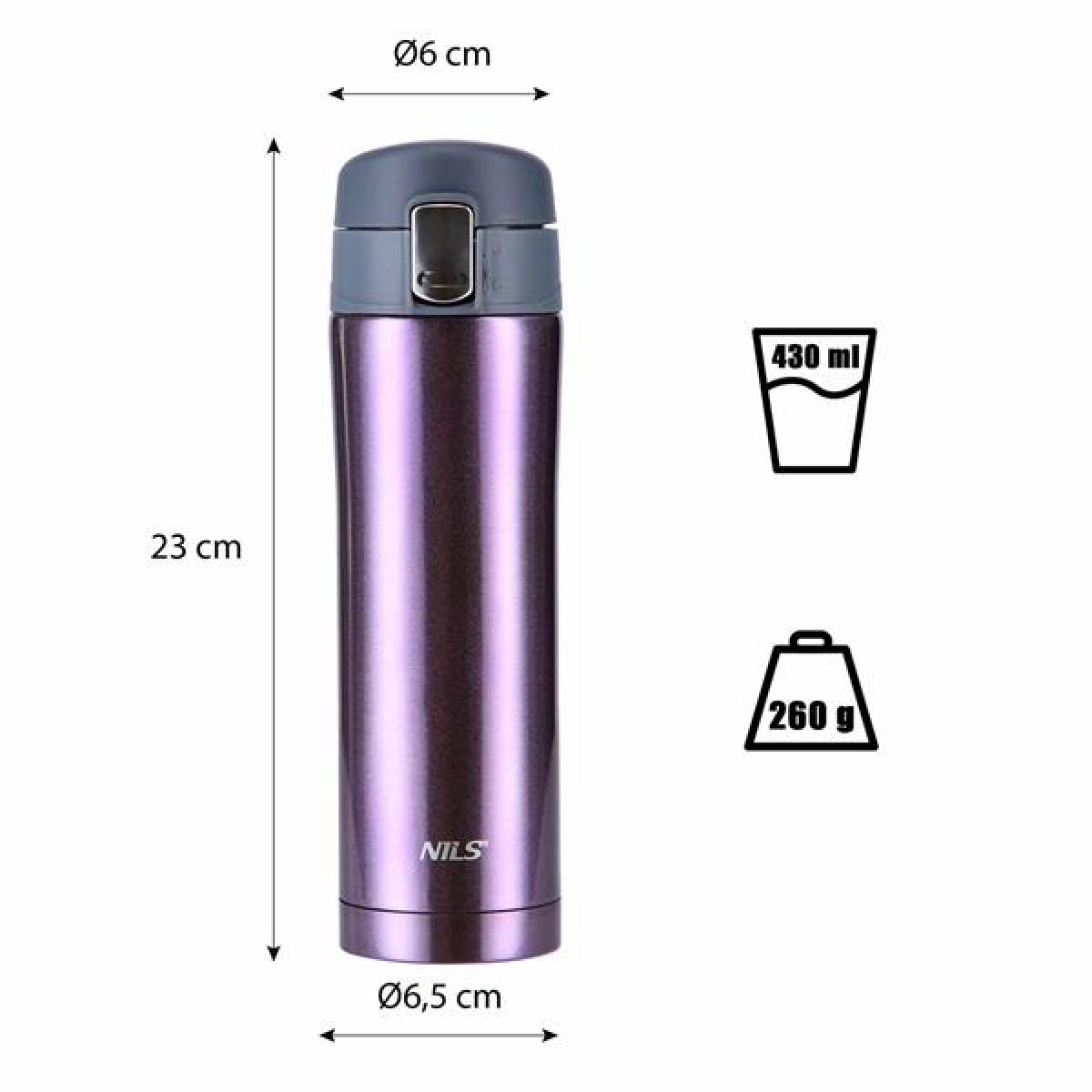Θερμός NCB10 Thermal Cup Violet NILS 430ml