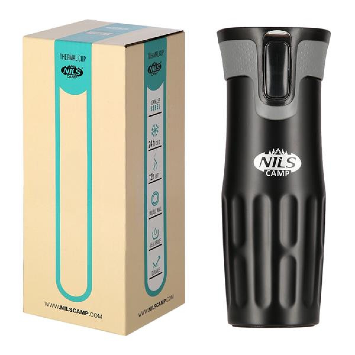 Θερμός NCC06 Black Thermal Cup Nils Camp 420ml