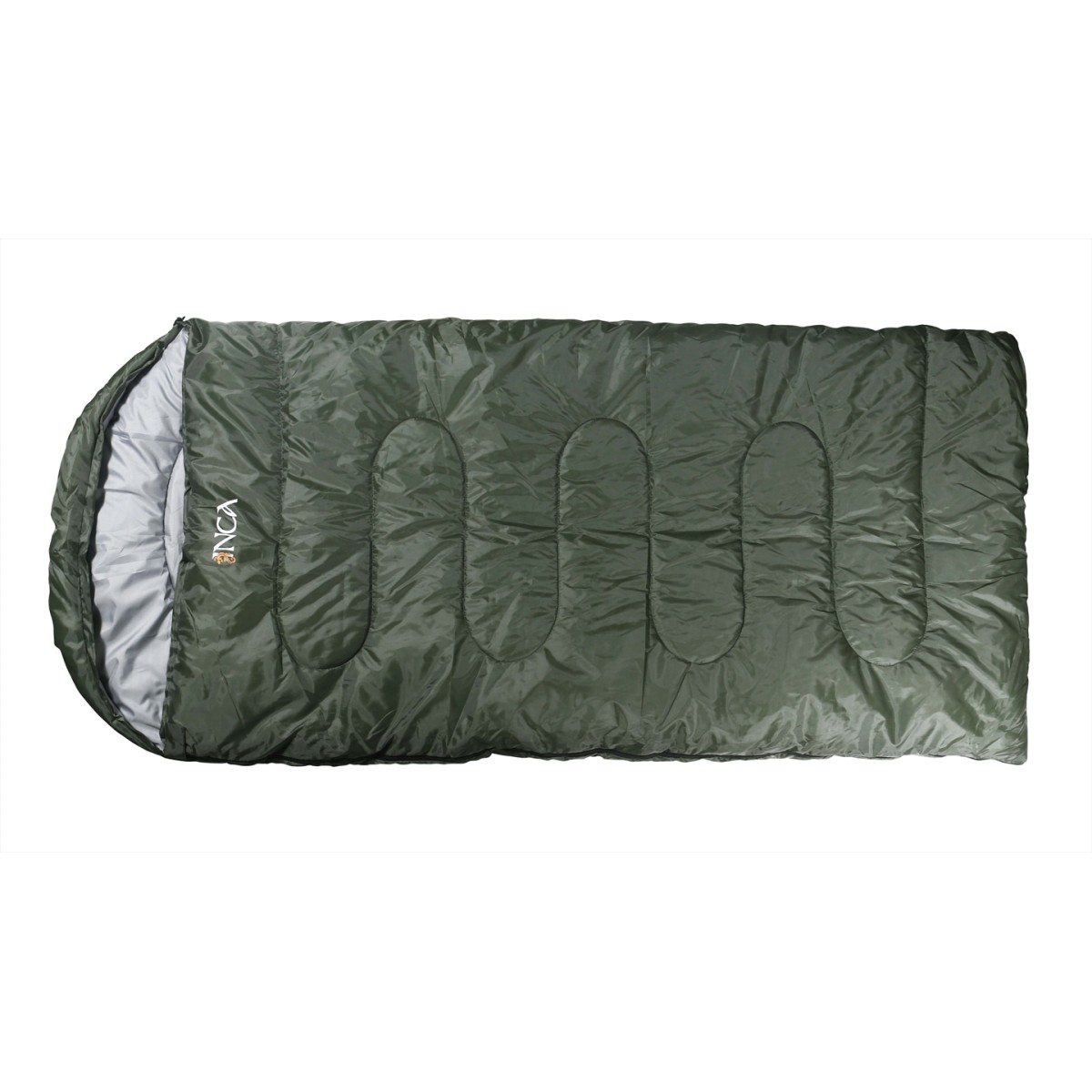 Υπνόσακος INCA Foldpack με μαξιλάρι Χακί 220χ95cm με ιμάντες συμπίεσης