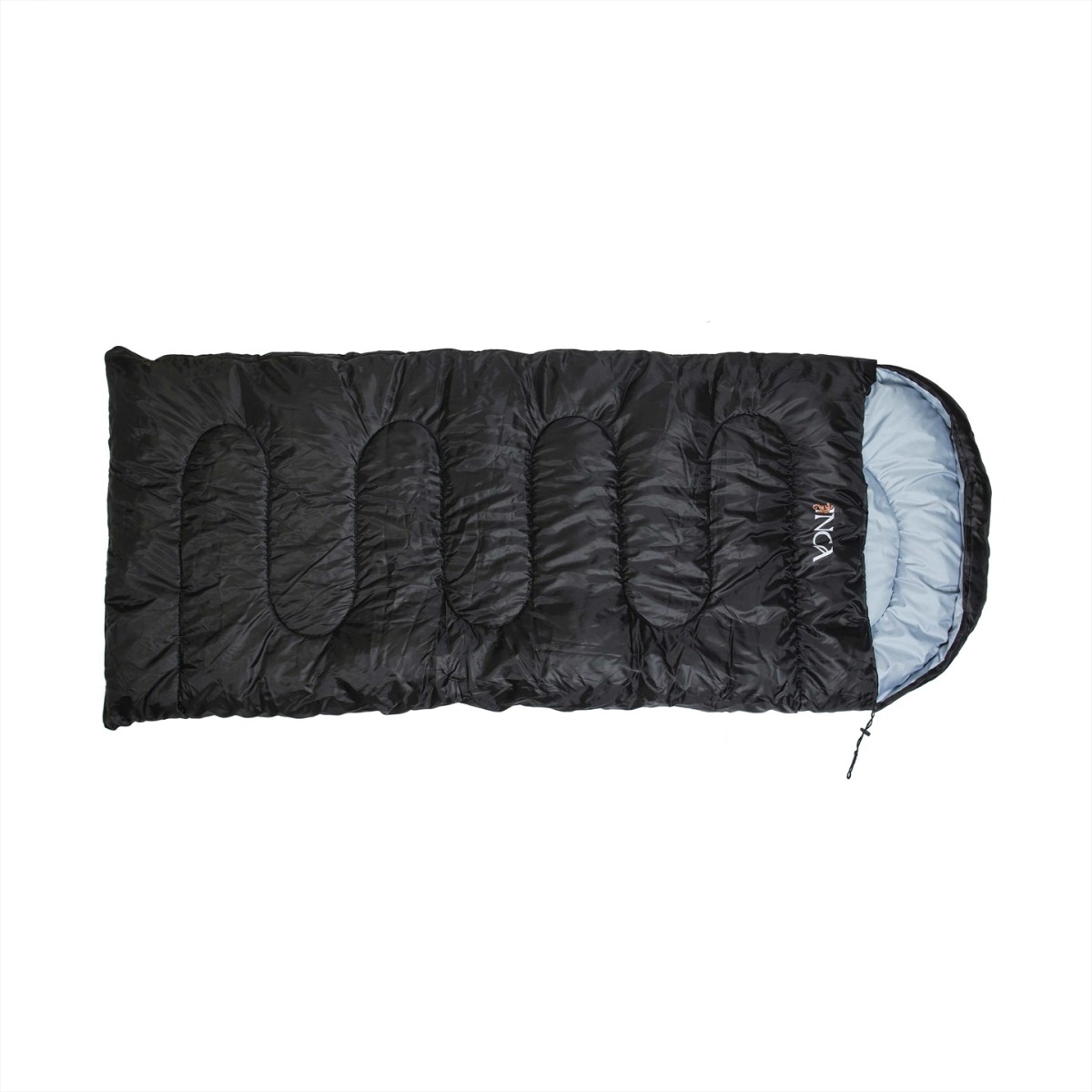 Υπνόσακος INCA Foldpack με μαξιλάρι Μαύρο 220χ95cm με ιμάντες συμπίεσης