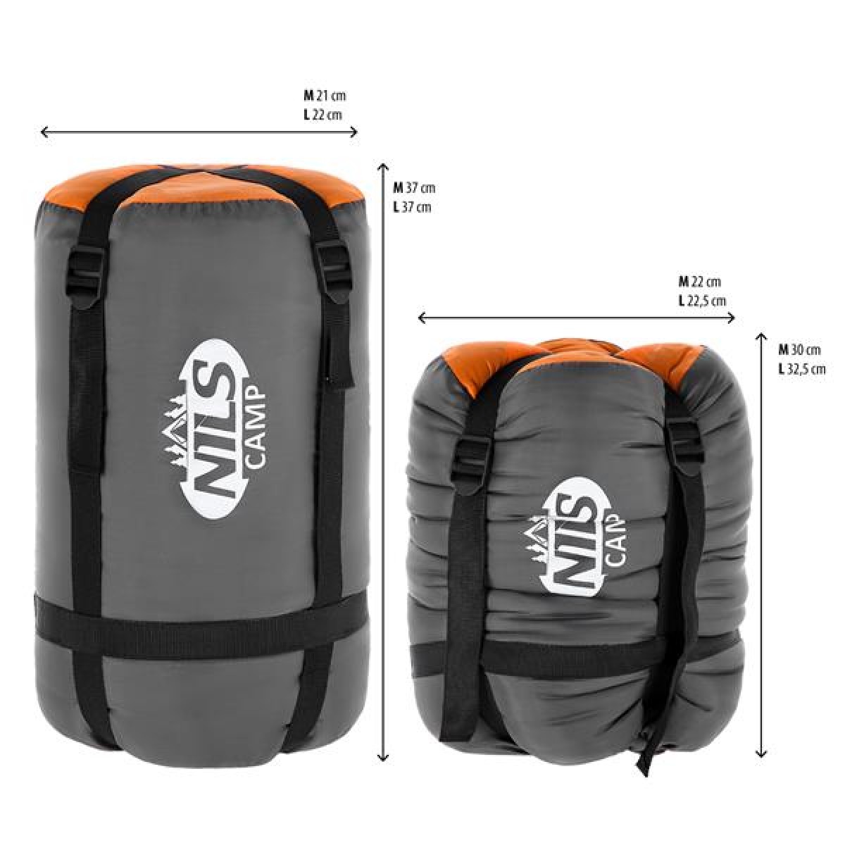 Υπνόσακος Nils Camp NC2008 BLACK-ORANGE SIZE L 15-04-106