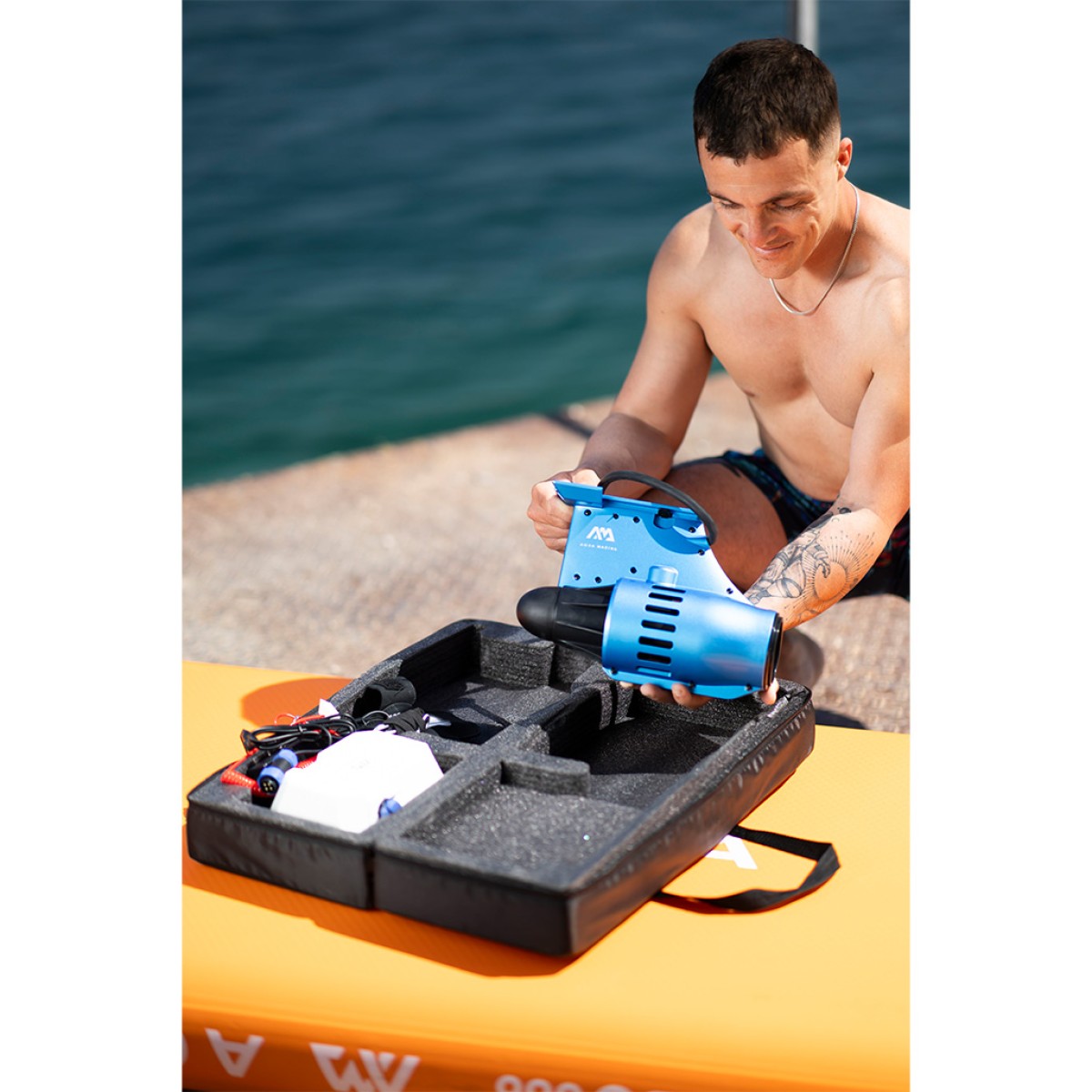 Φουσκωτή Σανίδα SUP / Kayak με Μήκος 3.66m Πορτοκαλί Amgo Turbo 366 with blue drive S Power Fin