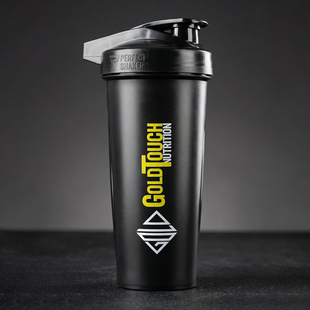 Premium protein Shaker cup - 700ml, Plastic, Black Gold Touch nutrition