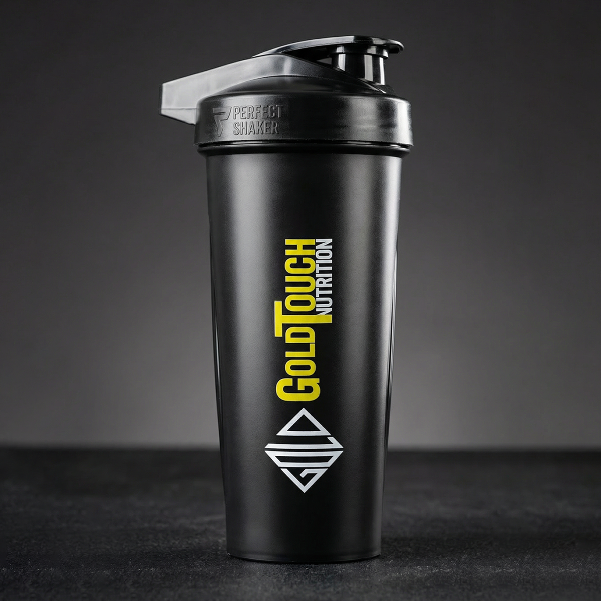 Premium protein Shaker cup - 700ml, Plastic, Black Gold Touch nutrition