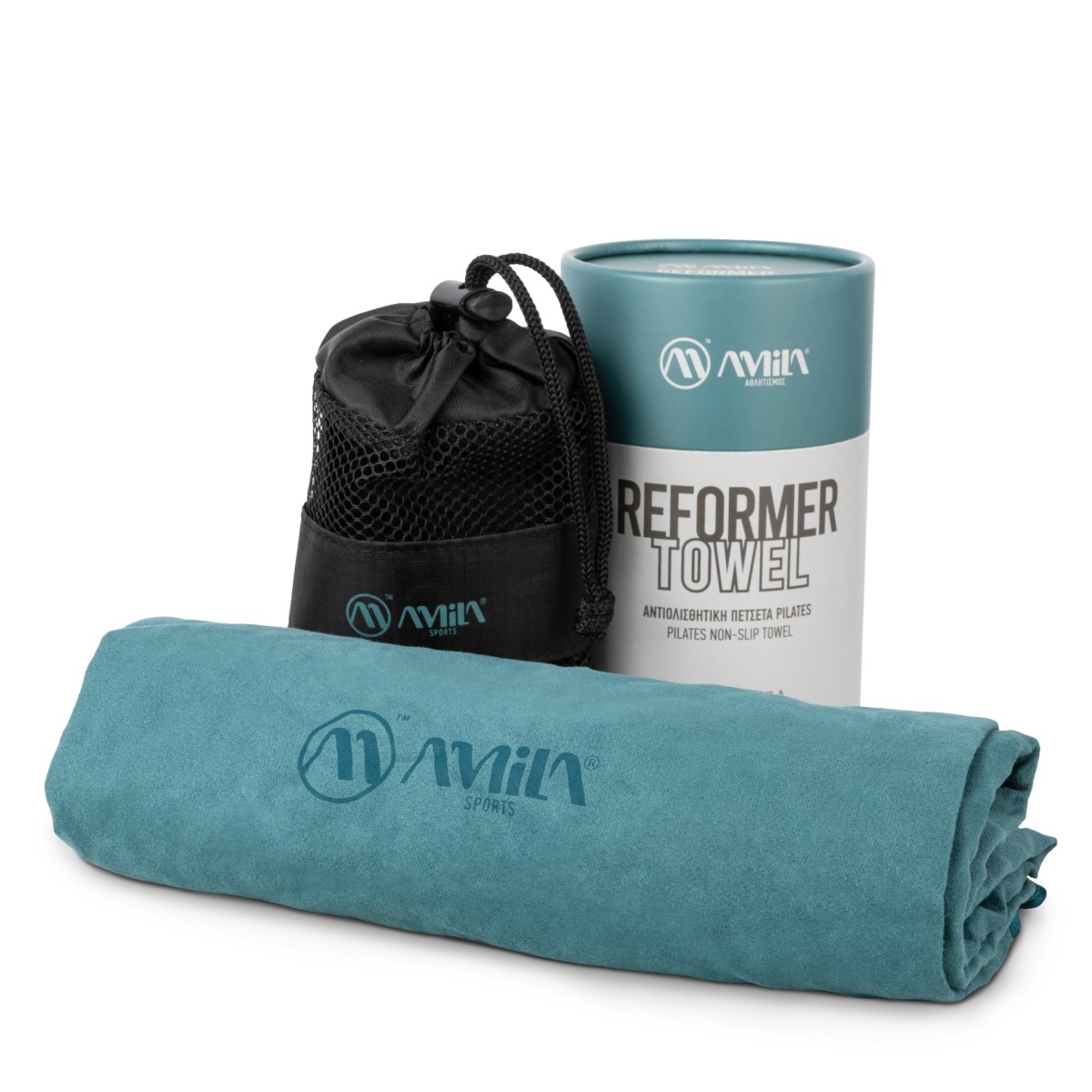 Αντιολισθητική Πετσέτα Pilates ReformerTowel Trinity Teal Green Amila