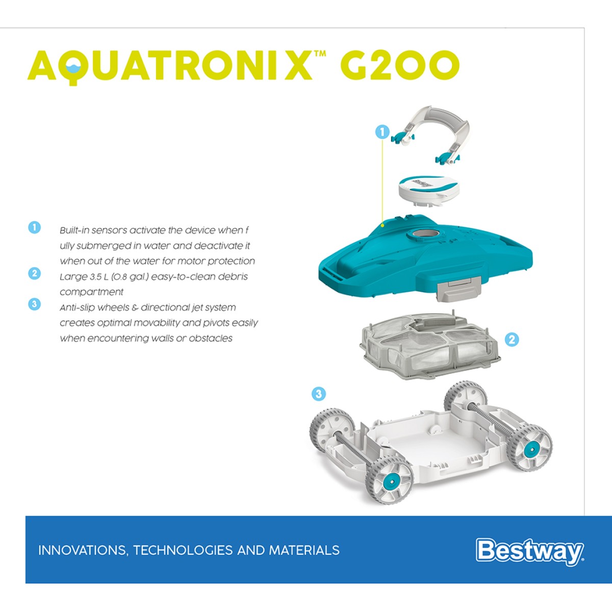 Aqua Tronix G2000 robotic pool vacuum 58765 Bestway