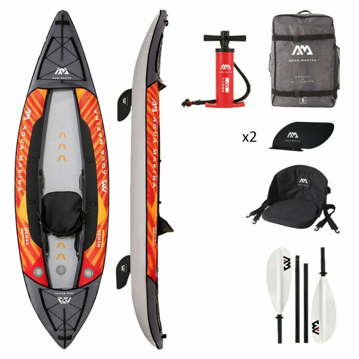 Φουσκωτό Kayak Θαλάσσης 1 Ατόμου Πορτοκαλί Memba 10'10'' Aqua Marina AM.15680