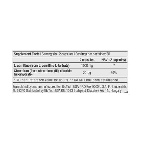 biotech usa nutrition l-carnitine chrome 14007010100 35,000 mg + Concentrate Orange Flavor Health & Personal Care Liquid carnitine "BioTech L-Carnitine Liquid