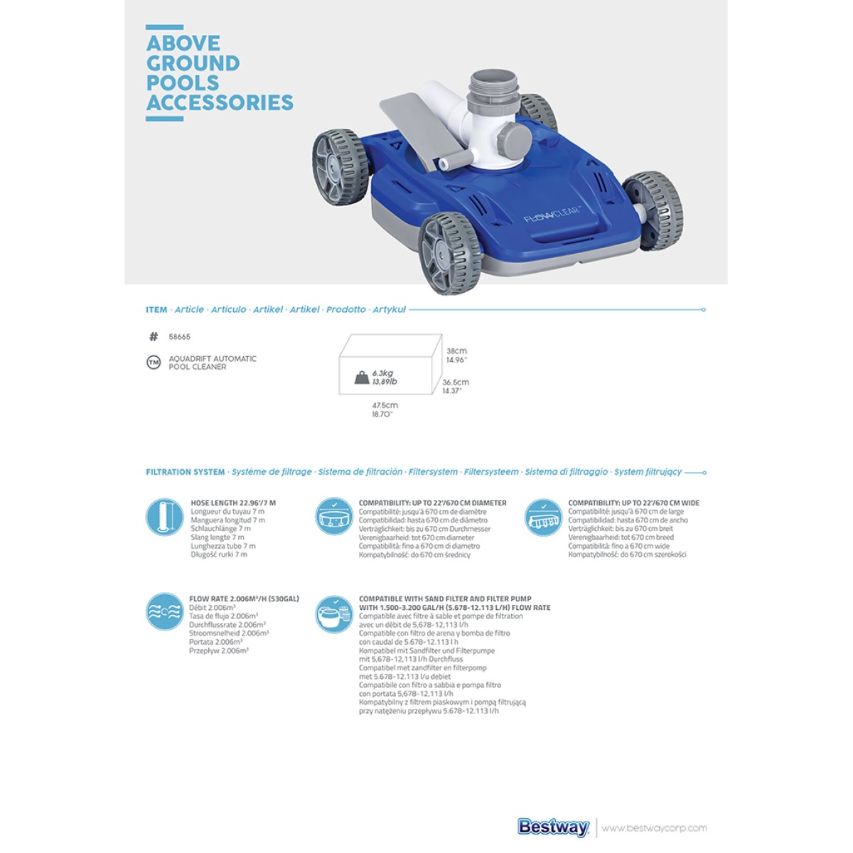 58665 AUTOMATIC POOL CLEANER Bestway